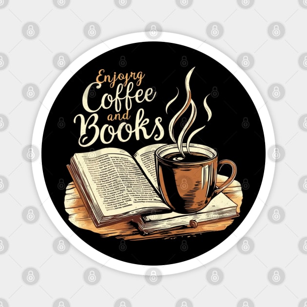 The Comfort of Coffee and Books Magnet by SR8891